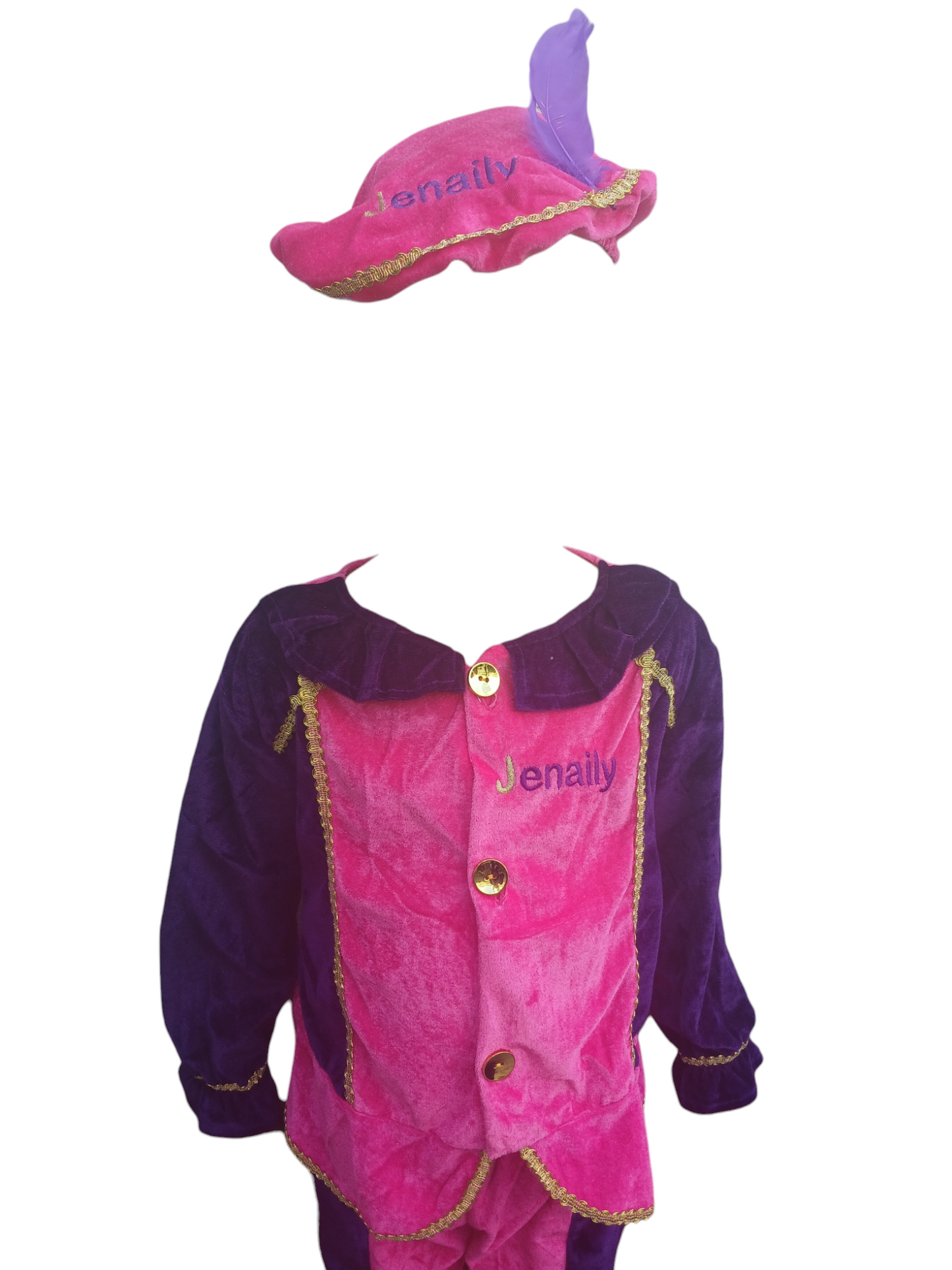 Pietenpak kinderen, roze met naam/tekst