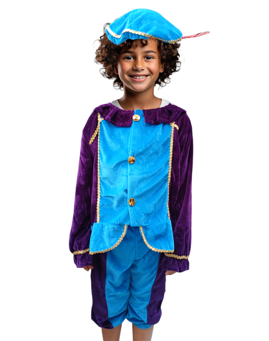 Pietenpak kinderen, blauw met naam/tekst